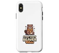 Carcasa para iPhone X/XS Stay Cozy Beaver Vibes - Peluche de Castor