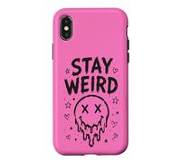 Carcasa para iPhone X/XS Stay Weird Creepy Smile Humor gótico Estética Espeluznante