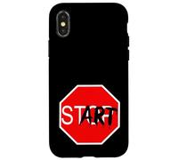 Carcasa para iPhone X/XS Stop Start Graffiti Design Statement Motivation Gym