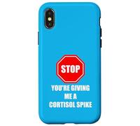 Carcasa para iPhone X/XS Stop You'Re Giving Me A Cortisol Spike Humor Estrés Divertido