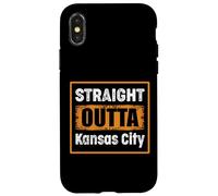 Carcasa para iPhone X/XS Straight Outta Kansas City Missouri USA Envejecido Vintage