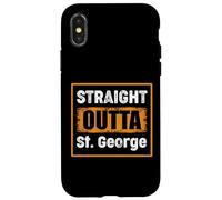 Carcasa para iPhone X/XS Straight Outta St. George Utah USA Retro Envejecido Vintage