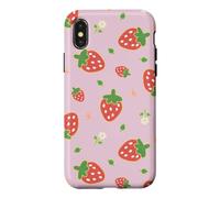 Carcasa para iPhone X/XS Strawberry Floral Garden Cottagecore Aesthetic