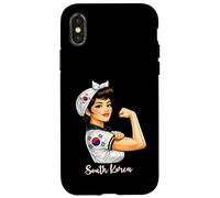 Carcasa para iPhone X/XS Strong South Korean Girl Woman Girlfriend South Korea Flag