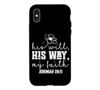 Carcasa para iPhone X/XS Su Voluntad, Su Camino, Mi Fe - Diseño Motivacional Floral