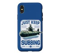 Carcasa para iPhone X/XS Submariner Quote Just Keep Subbing Stealth Submarine U-Boat