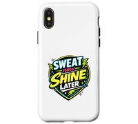 Carcasa para iPhone X/XS Suda Ahora Brilla más Tarde Fitness Cita Entrenamiento Grind Humor