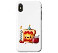 Carcasa para iPhone X/XS Sudadera con Comida para Celebrar la Fiesta Kawaii Toast Jam