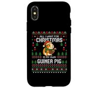 Carcasa para iPhone X/XS Suéter navideño Feo de Dear Santa Guinea Pigs