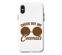 Carcasa para iPhone X/XS Sujetador de Coco para Adultos, Check out My Coconuts Shell Bra Girl Funny
