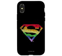 Carcasa para iPhone X/XS Superman Rough Rainbow Pride Logo