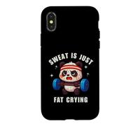 Carcasa para iPhone X/XS Sweat Is Just Fat Crying Panda Gym Workout