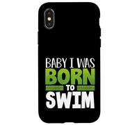 Carcasa para iPhone X/XS Swim Team Baby Nací para Nadar Fun Swimmer