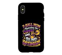 Carcasa para iPhone X/XS T-Ball Mamá Café Ciego Optimismo tee Ball Mama