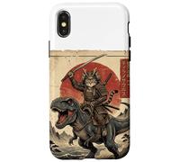 Carcasa para iPhone X/XS T-Rex Dinosaurio Gato Japonés Puesta de Sol Dino Japón