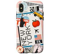 Carcasa para iPhone X/XS Tarjeta de embarque de Viaje de Nueva York NYC JFK Adventure