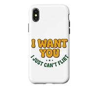 Carcasa para iPhone X/XS Te Quiero Simplemente no Puedo coquetear Gráfico de Citas Groovy de los 70