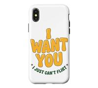 Carcasa para iPhone X/XS Te Quiero Simplemente no Puedo coquetear Gráfico de Citas Groovy de los 70