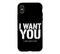 Carcasa para iPhone X/XS Te Quiero Simplemente no Puedo coquetear Meme Divertido de Citas introvertidas
