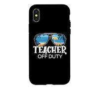 Carcasa para iPhone X/XS Teacher Off Duty Gafas de Sol Palm Tree Beach Sunset