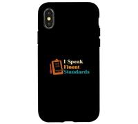 Carcasa para iPhone X/XS Técnico Divertido de Control de Calidad I Speak Fluent Standards