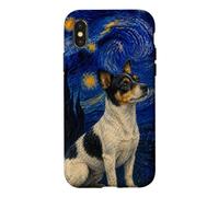 Carcasa para iPhone X/XS Teddy Roosevelt Terrier Perro Van Gogh Noche Estrellada