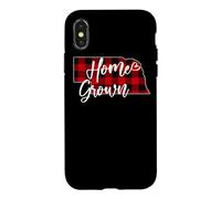 Carcasa para iPhone X/XS Tela Escocesa roja cultivada en casa de Nebraska Buffalo NE State Love
