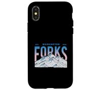 Carcasa para iPhone X/XS Tenedores Washington Mountain Senderismo Vintage Viajes al Aire Libre
