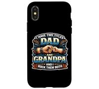 Carcasa para iPhone X/XS Tengo Dos títulos papá y Abuelo y los rockeo Divertidos