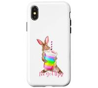 Carcasa para iPhone X/XS Tengo Esta Linda Bebida de batido con Forma de arcoíris con Forma de Conejito Que es motivadora