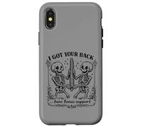 Carcasa para iPhone X/XS Tengo Tu Espalda, Lindo Esqueleto Amigo Meme