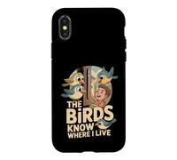 Carcasa para iPhone X/XS The Birds Know Where I Live Comedero Pájaros