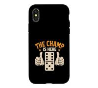 Carcasa para iPhone X/XS The Champ Is Here Dominó King Domino Player Tile Lover