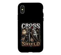 Carcasa para iPhone X/XS The Cross Is My Shield Christian Warrior Design Armor of God