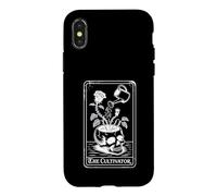 Carcasa para iPhone X/XS The Cultivator Macabro Tarot Card Skull Planter Botánica