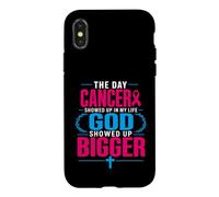 Carcasa para iPhone X/XS The Day Cancer Showed Up in My Life God Showed Up Bigger