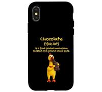 Carcasa para iPhone X/XS The Definition of Chocolat with Funny Yellow Rubber Chicken