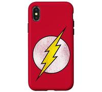 Carcasa para iPhone X/XS The Flash Logo Distressed White & Yellow