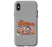 Carcasa para iPhone X/XS The Flintstones Fred Wilma Betty Barney on Bike