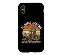 Carcasa para iPhone X/XS The Grass Is Calling I Must Mow Lawn Mower Humor Divertido papá