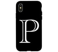 Carcasa para iPhone X/XS The Letter P - Monograma con Inicial de Alfabeto mayúscula de Estilo clásico
