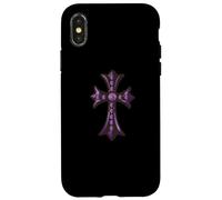 Carcasa para iPhone X/XS The Pave Diamonds Amethyst Cross