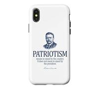 Carcasa para iPhone X/XS Theodore Roosevelt Patriotismo Cita Azul Marino Impresión