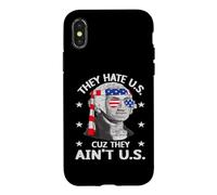 Carcasa para iPhone X/XS They Hate Us Cuz They Ain't Us 4th of July American Flag
