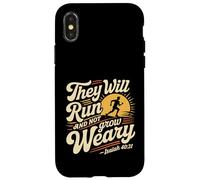 Carcasa para iPhone X/XS They Will Run and Not Grow Weary Bible Reminder -