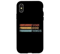 Carcasa para iPhone X/XS Think Good Things Todo estará Bien Retro Inspiración