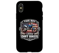 Carcasa para iPhone X/XS This Boy Loves Dirt Bikes Motocross USA Motocicletas Americana