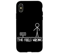 Carcasa para iPhone X/XS This Feels Wrong Stick Figure Funny Sarcástico Humor Broma