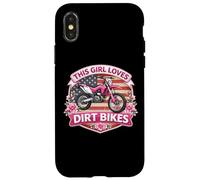 Carcasa para iPhone X/XS This Girl Loves Dirt Bikes Motocross American USA Motocicleta