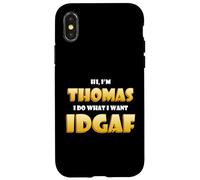 Carcasa para iPhone X/XS Thomas Costume Idgaf Funny Meme Halloween Tom Costume Thomas